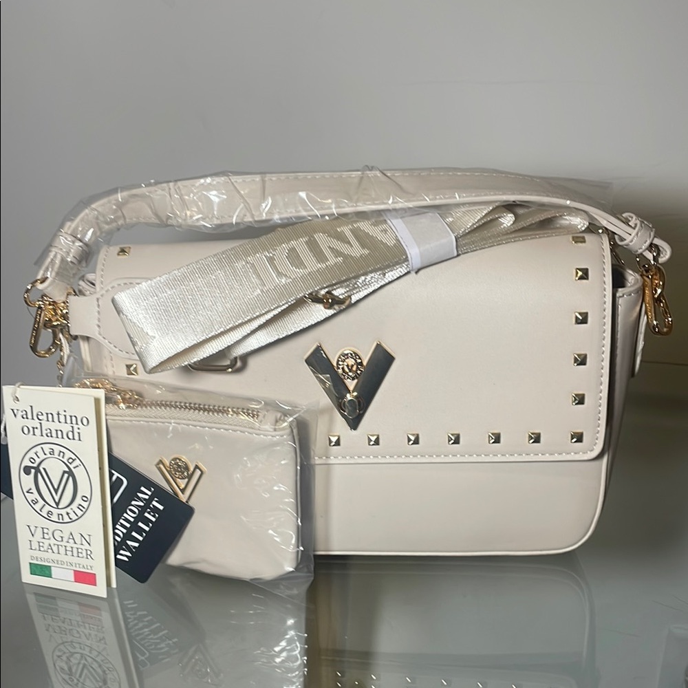 Valentino Orlandi Cream Vegan Leather Bag